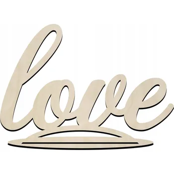 Obraz Love svatební hostina nápis na dřevěném podstavci svatba