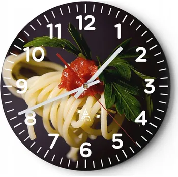 Hodiny Nástěnné hodiny do obýváku 40x40 Gastronomie Hodiny na skle Loft Tiché