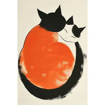 Plakát Plakát Jin a Jang Koček bez rámu 61 x 91,5 cm