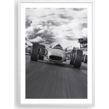 Obraz Plakát v bílém rámu do obýváku ložnice 50x70 Formule 1 moderní obraz