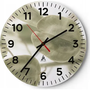 Hodiny Kuchyňské nástěnné hodiny 30x30 Květiny Moderní skleněné hodiny do obýváku Tiché