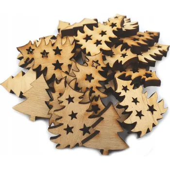 Vánoční dekorace VÁNOČNÍ STROMKY 24 ks 12x2,5 cm a 12x2 cm dekorace pro scrapbooking