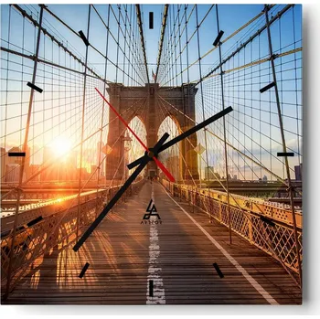 Hodiny Velké nástěnné hodiny na zeď 40x40 Jork Skleněné hodiny Tiché