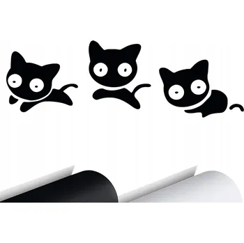 Samolepicí dekorace na vozidlo SAMOLEPKA na auto Běžící koťata KOČKY CATS 15x5 cm