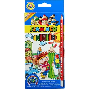 Pastelka PASTELKY TROJÚHELNÍKOVÉ FLAMINGO 12 BAREV