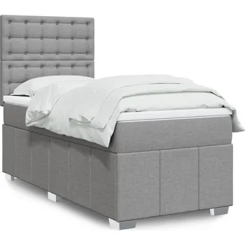 Postel vidaXL Box spring postel s matrací 80x200 cm textil [3293809] Barva: světle šedá