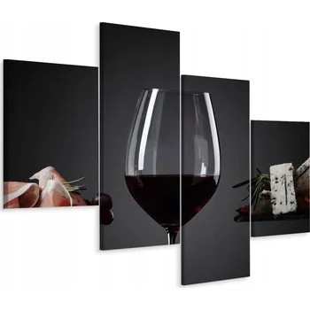 Obraz Vícedílný obraz Červené VÍNO Šunka 240x150 cm