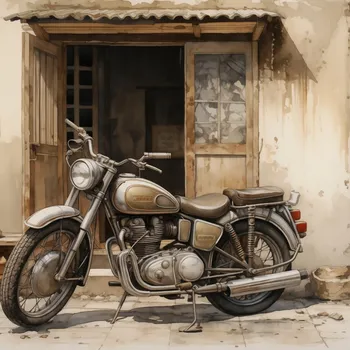 Plakát Plakát Motocyklová Samotářská Eskapáda bez rámu 100 x 100 cm