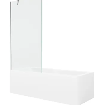 Vanová zástěna MEXEN/S - Cubik obdélníková vana 160 x 70 cm s panelem + vanová zástěna 90, transparent, chrom 550316070X9509000001
