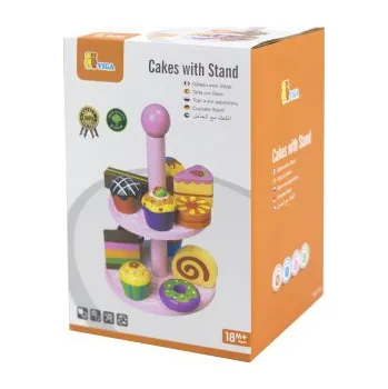 Dřevěná hračka Dřevěné dortíky se stojanem