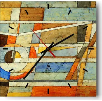 Hodiny Velké nástěnné hodiny 40x40 Abstrakce Skleněné tiché hodiny