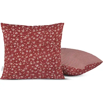 Povlečení DARRÉ Krepový povlak na polštář Borghese tmavě červený s pruhem Velikost: 70 x 90