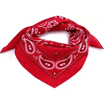 Šátek bavlněný Paysley červený - 55x55 cm