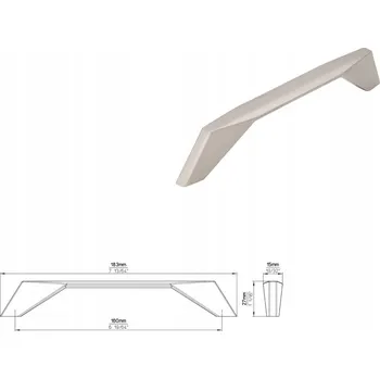 Nábytkové kování Nábytková úchytka SIRO 2343-183ZN27 vzhled nerezové oceli