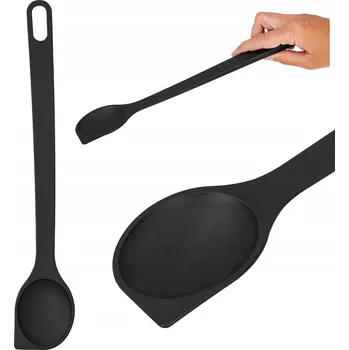 Příbor Kuchyňská lžíce na servírování, vaření, nabírání a míchání, černá, 30 cm
