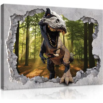Obraz Obrázek pro děti ZVÍŘATA dinosaurus díra 60x40