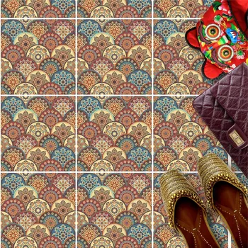 Obraz Samolepka na podlahové dlaždice 20x20 cm s ozdobným patchworkovým vzorem