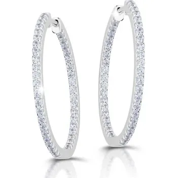 Náušnice Elegantní stříbrné kruhové náušnice M02121 Modesi / Průměr: 2,9 cm