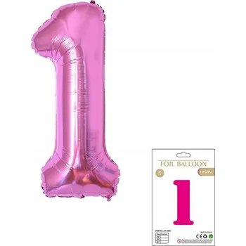 Balónek Obrovské růžové balónky Číslice 1 k 1. narozeninám 100 cm XXL