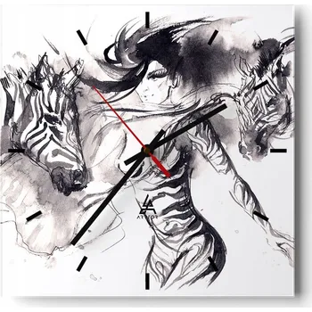 Hodiny Velké nástěnné hodiny 40x40 Abstrakce Skleněné tiché hodiny