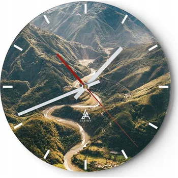 Hodiny Nástěnné hodiny do kuchyně 30x30 Krajiny | Skleněné hodiny do obýváku | Tiché
