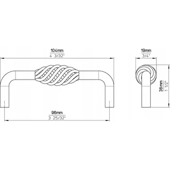 Nábytková úchytka SIRO 1304-104ZN10 stará mosaz