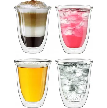 Sklenice LUX ZNAČKOVÉ 4x SKLENICE DVOJITÁ STĚNA TERMO DMYCHANÉ SKLO 400ml CR