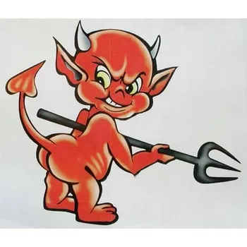 Samolepicí dekorace na vozidlo Nálepka na auto Ďábel s vidlemi RYBNIK