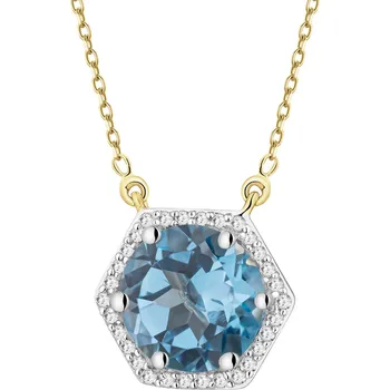 Náhrdelník Zlatý náhrdelník s diamanty a topazem - ryzost 585 - 230.102