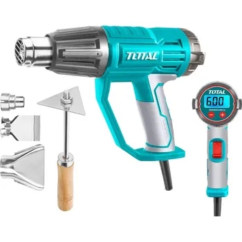 Horkovzdušná pistole Pistole horkovzdušná s LCD displejem, 2000 W TOTAL