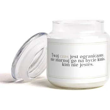 Svíčka Vonná svíčka s motivačním citátem 'Tvůj čas je omezený'