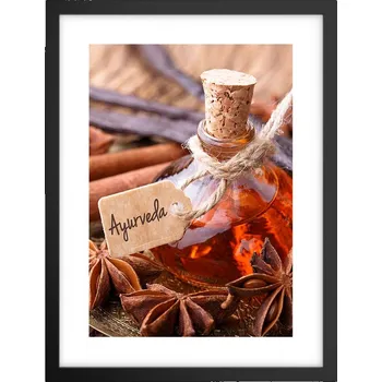 Obraz Obraz plakát v černém rámu do obýváku 30x40 skořicový foto plakát na zeď