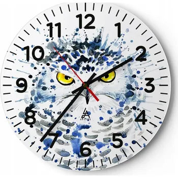 Hodiny Kuchyňské nástěnné hodiny 30x30 Pták Moderní skleněné hodiny do obýváku Tiché