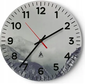 Hodiny Kuchyňské nástěnné hodiny 30x30 Hory Moderní skleněné hodiny Obývací pokoj Tiché