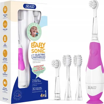 Elektrický zubní kartáček Sonický kartáček pro děti baby 0-3 roky, Fialový