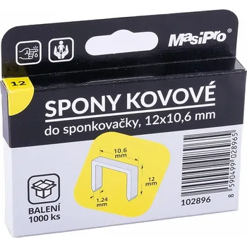 Sponkovačka Spony do sponkovačky MasiPro T50 10,6/12 mmx1,24mm 1000ks v balení
