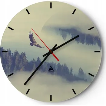 Hodiny Nástěnné hodiny do kuchyně 30x30 Orel Skleněné hodiny do obýváku Loft Tiché