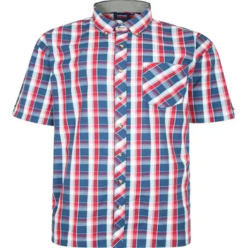 Pánská košile Košile s krátkým rukávem káro 8XL - v nadměrné velikosti 3323 SH357 navy/grey