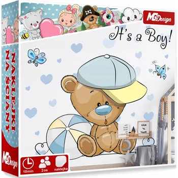 Samolepící dekorace XXL Samolepka na stěnu MEDVÍDEK Srdce 115x132cm