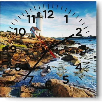 Hodiny Nástěnné hodiny do obýváku 40x40 Krajina Bezhluczne Skleněné hodiny Tiché