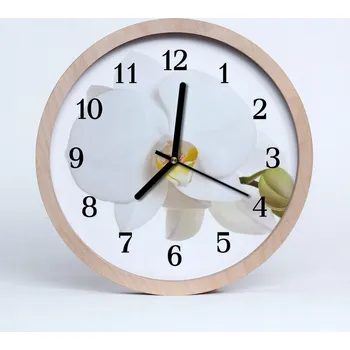 Hodiny Rustikální nástěnné hodiny do loftu Orchidej Květiny 25 cm