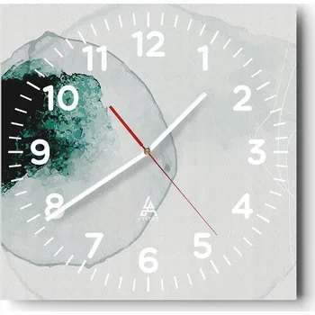 Hodiny Kuchyňské nástěnné hodiny 30x30 Moderní skleněné hodiny do obýváku Tiché