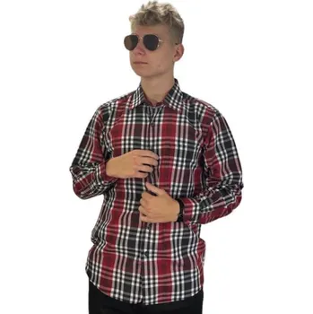 Pánská košile Pánská košile červená kostka vz.č.8, ❗Objednávejte raději o číslo větší❗ Velikost: L