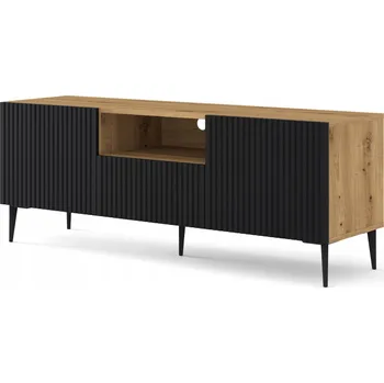 Televizní stolek TV stolek Ravenna B 150 cm 2D1S artisan černý na nožičkách