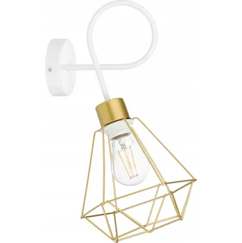 Nástěnná lampa E27, pevný lustr, loft, drátěná, zlatá 1