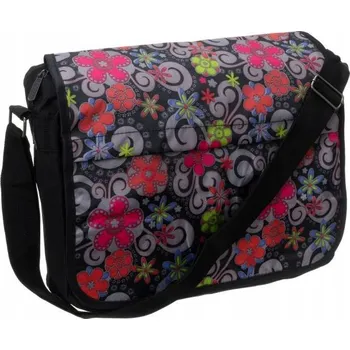 Kabelka Loren Velká crossbody taška - černý-červený květinový vzor Loren [DH] SB-1-NEW Velikost: ONE SIZE