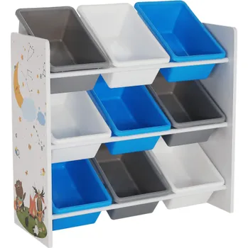 úložný prostor na hračky Tempo Kondela Darling Typ 3 modrý/šedý/bílý