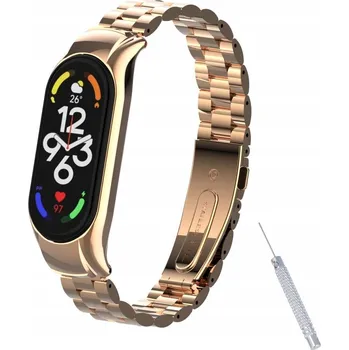 Náramek Náramek pro Mi Band 7 RŮŽOVÉ ZLATO pro Xiaomi 15mm růžový
