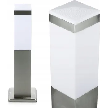 Venkovní osvětlení Kvadratický osvětlovací sloupek Interlook E27 45 cm stříbrný