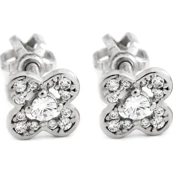 Náušnice Leru Náušnice z bílého zlata na šroubek květ